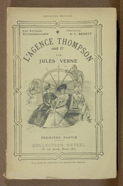 Copertina del Libro The Thompson Travel Agency di Jules Verne (1828-1905) da French School
